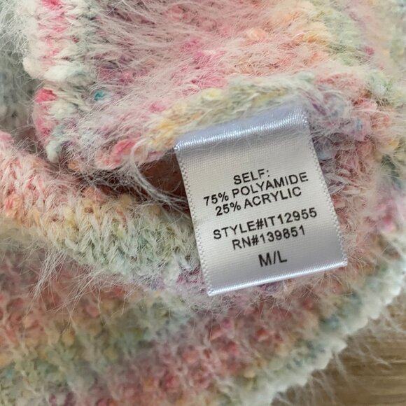 Pink Lily Multicolor Pastel Sweater Size M/L - Picture 9 of 9